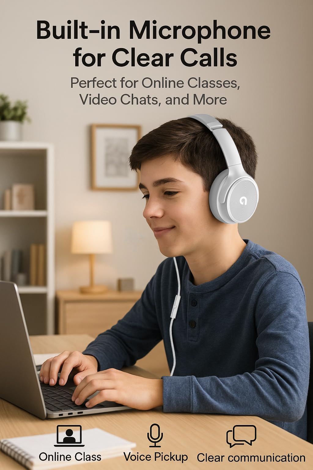 ADOOPE Przewodowe słuchawki nauszne USB C z mikrofonem, dźwięk stereo Hi-Fi, izolujące hałas, wygodne dopasowanie do iPhone 15/16, Samsung Galaxy S24/S23, telefony i tablety typu C (czarno-czerwone)