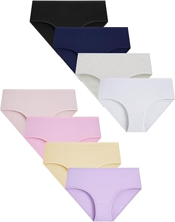 Boboking Teen Girls Underwear Cotton Brief Soft Panties 8 pack | comfortable stretch full coverage kids briefs