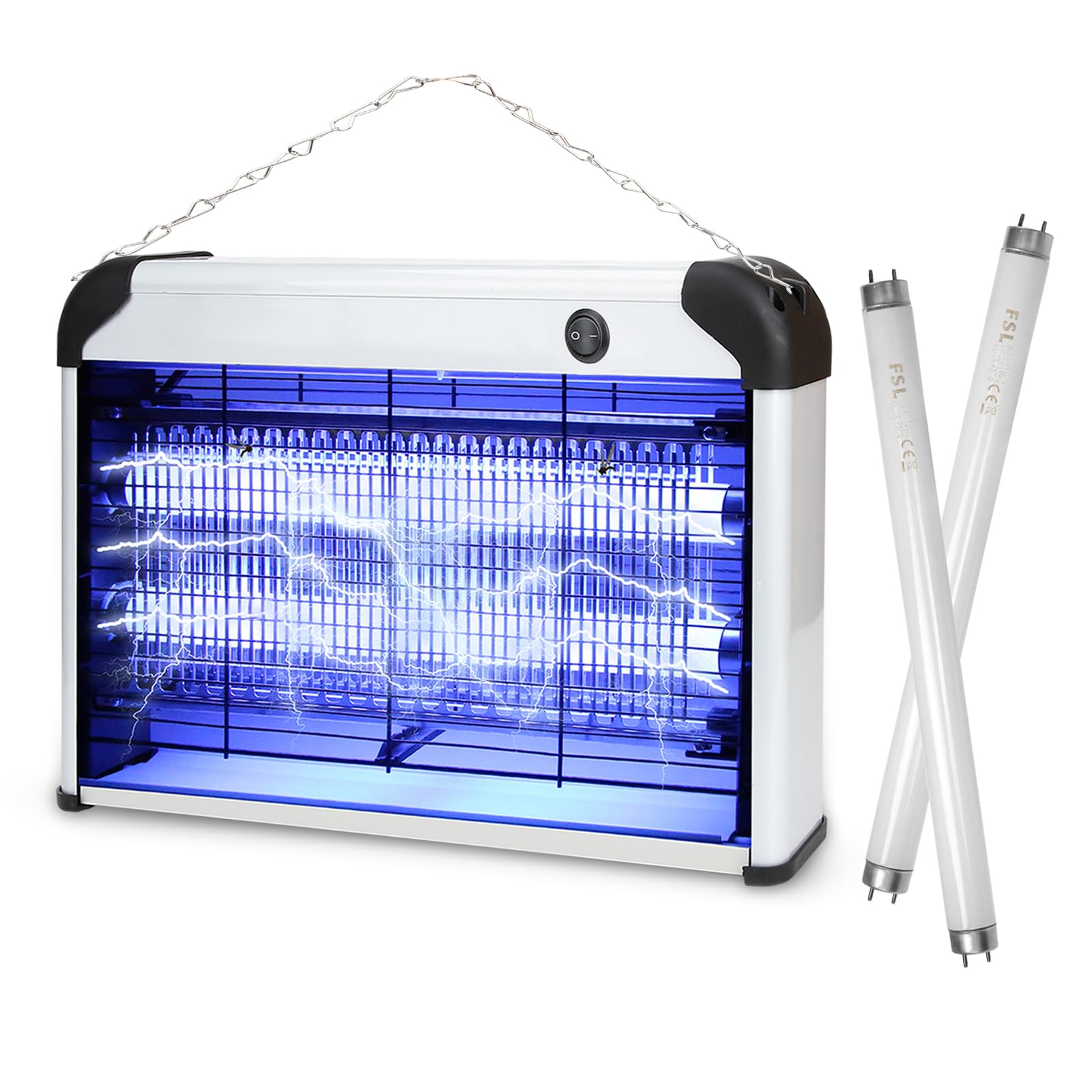 Lampe Anti-Moustique 20W UV Tue Mouche Electrique Double Grille Destructeur d'Insectes