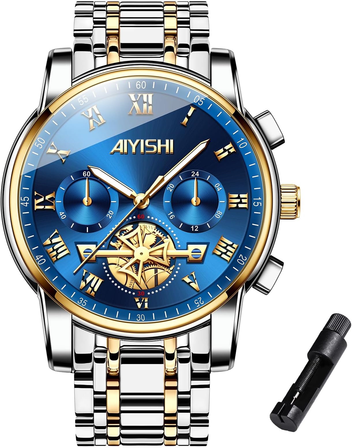 Analog Wrist Watches for Mens,Quartz Calendar Casual Stylish Business Sport Military Waterproof Rubber Silicone Band Watch