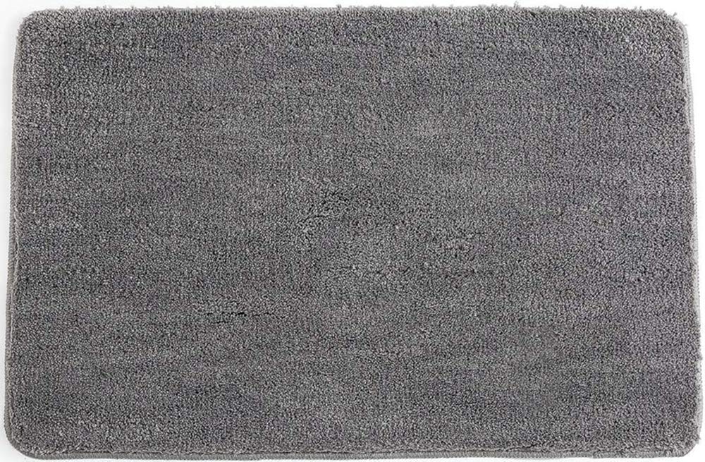 Tapis de bain gris 50x90 cm en microfibre douce et absorbante pour la maison