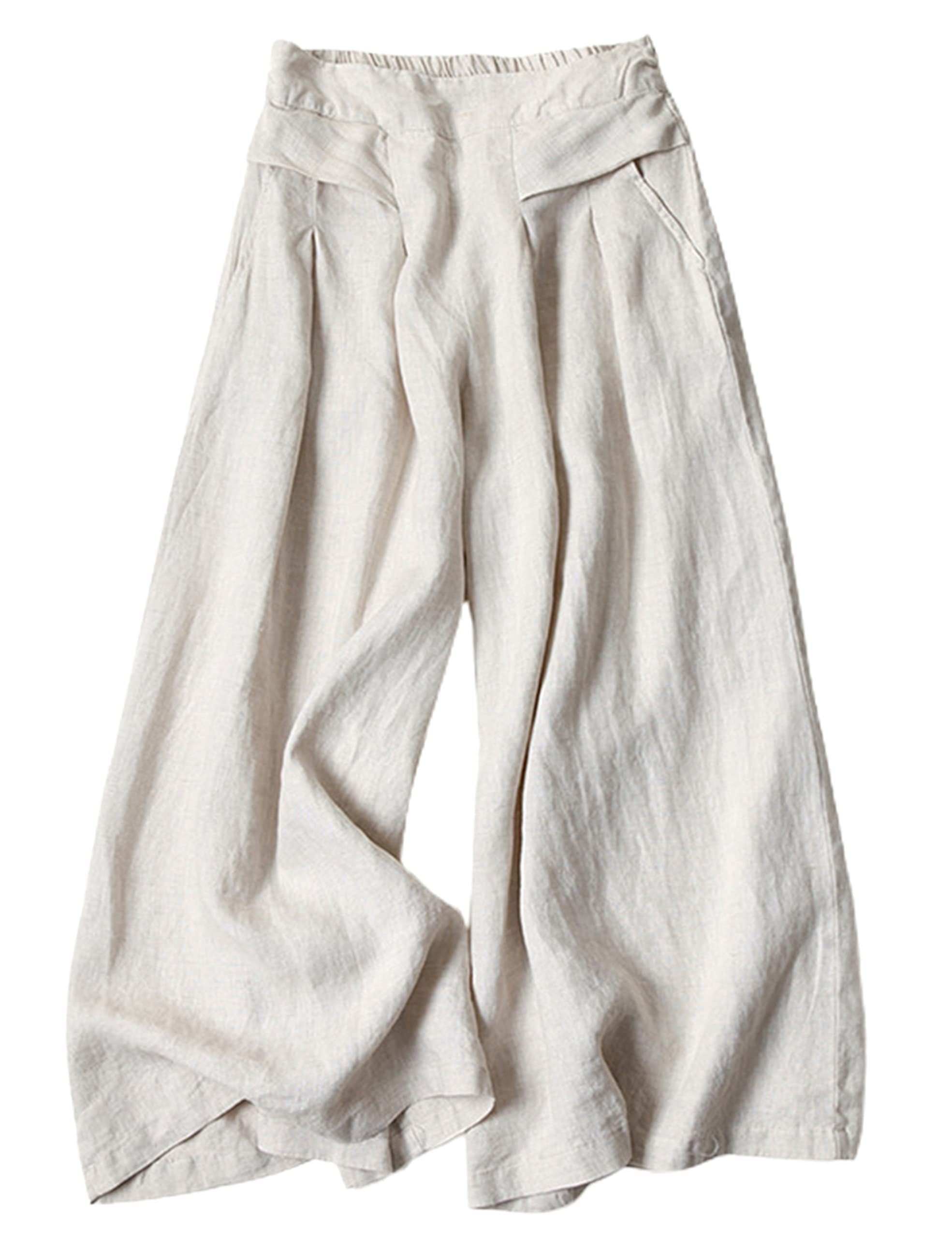 Hooever Women's Cotton Linen Culottes