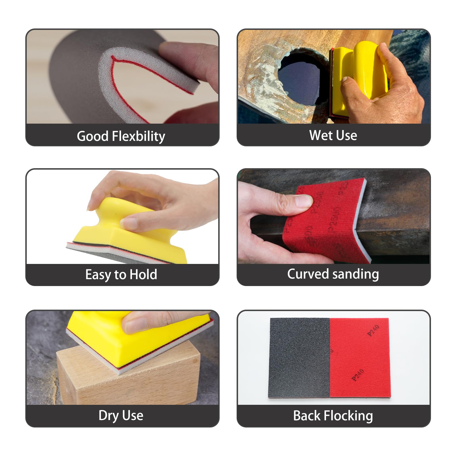 Sanding Block Set - 26 Sponges for Wood & Metal -3