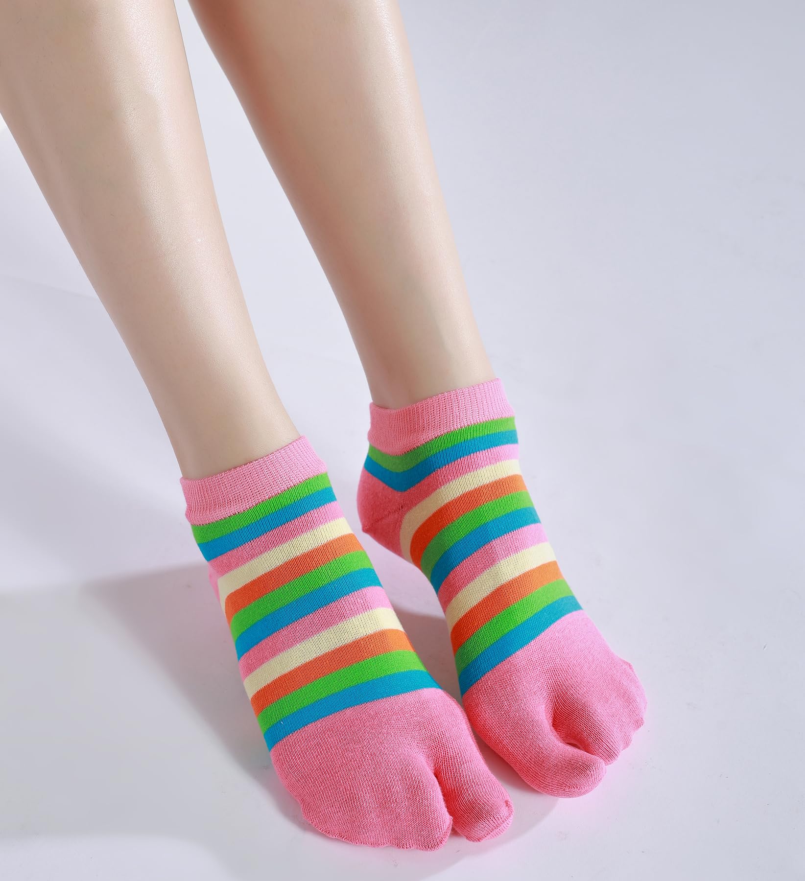 Calcetines Tabi para mujer, con puntera dividida, para sandalias, ninja, japonés, algodón, paquete de 6
