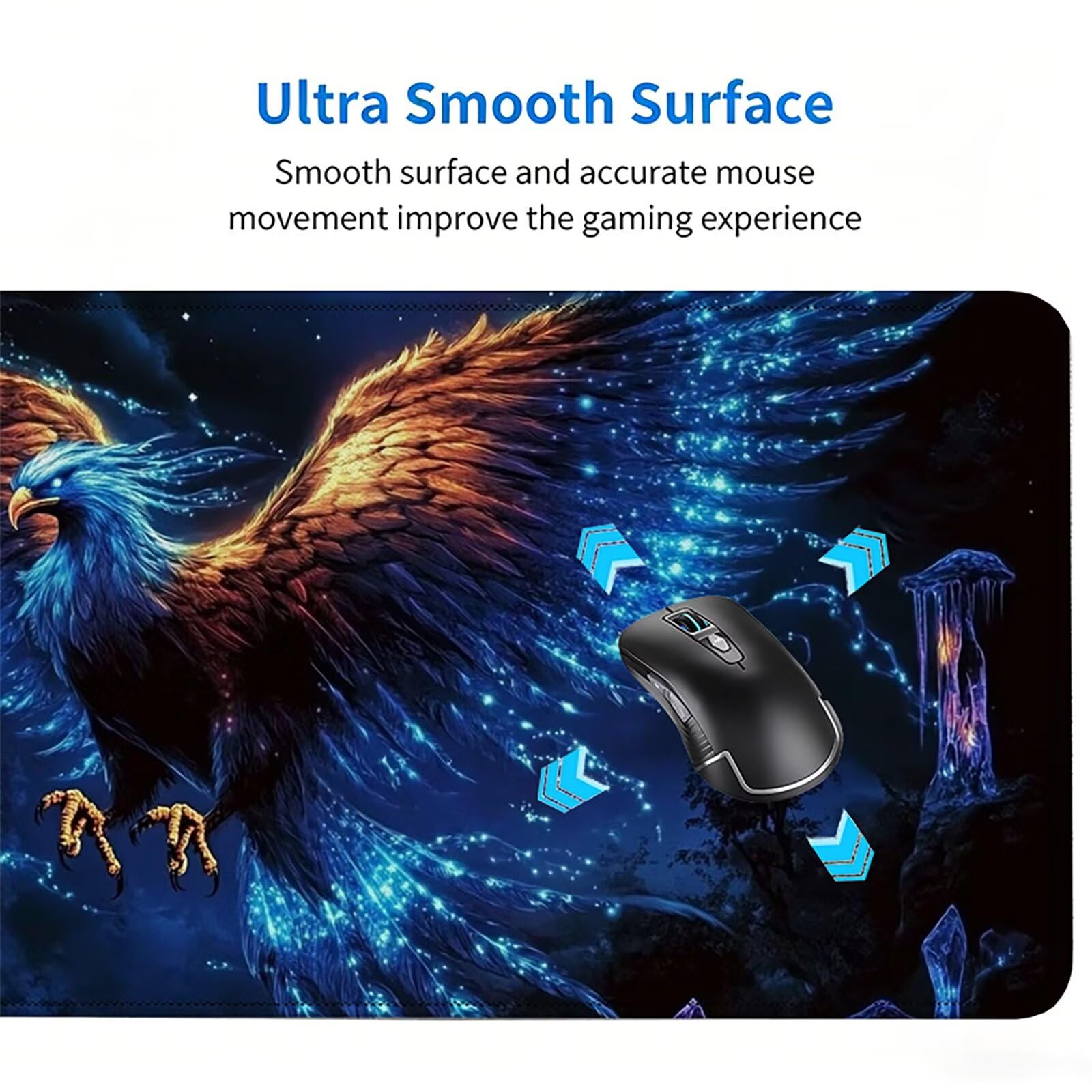 Tappetino Mouse Gaming, 1200x600mm Tappetino Mouse XXL nero 0c0-307 | Mouse Pad Grande, Ottimizzato per i Sensori da Gioco, Migliora Precisione e Velocità, per Mac e PC, Animali (2)