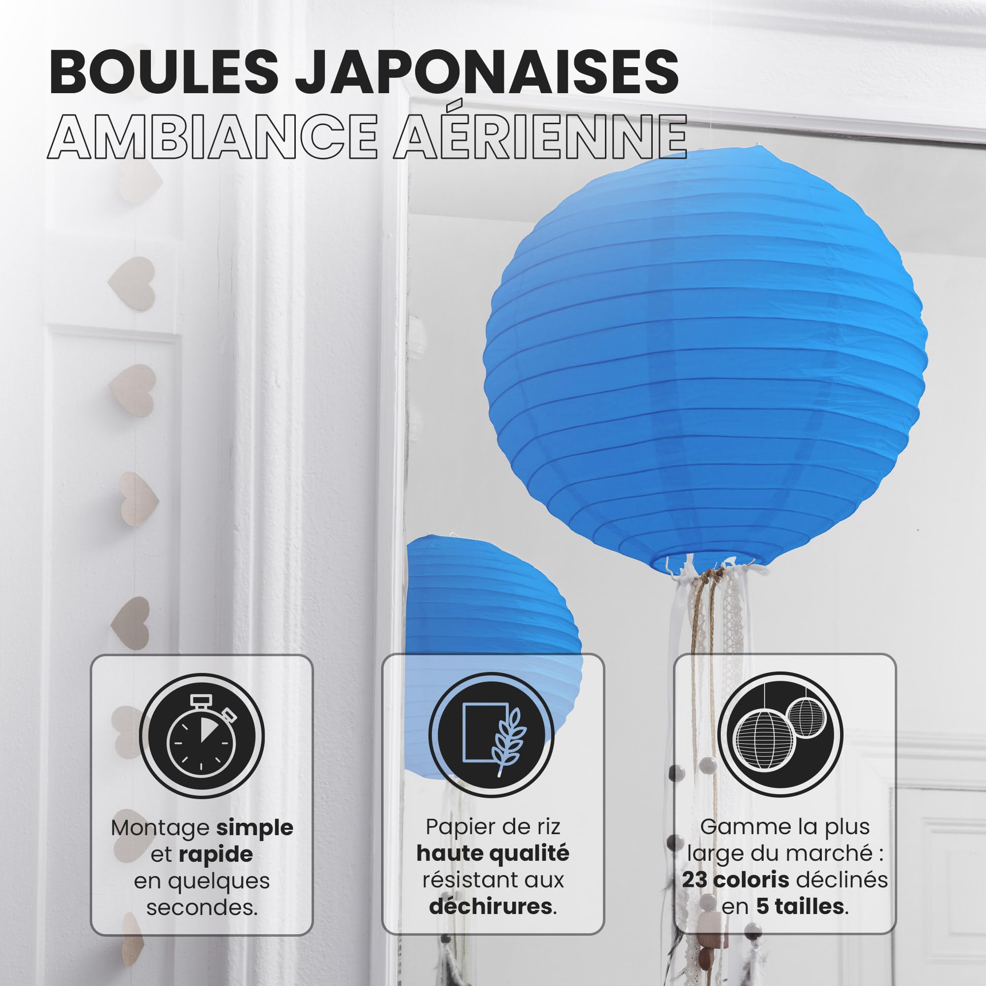 Skylantern Papier-Lampenschirm – Handgefertigte Laterne Aus Frankreich, 50 Cm In Lavendel