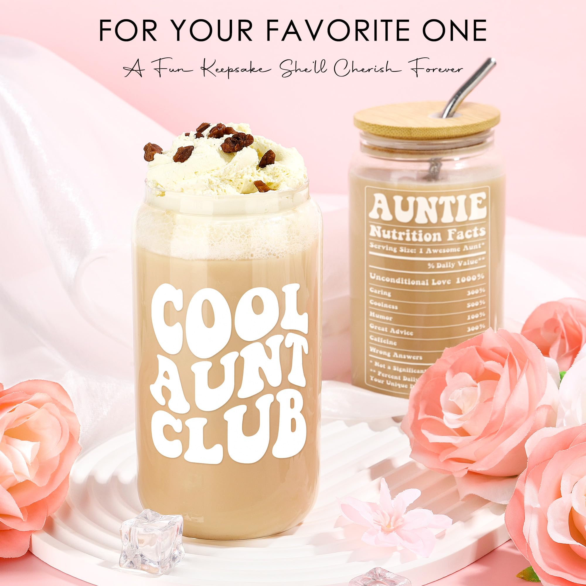 Saineron Aunt Gifts for Women Best Auntie Gift Ideas Cool Aunt Birthday Gifts for Aunts from Niece Auntie Birthday Gift Presents for Aunts Bracelet Keychain Cup Socks Tote Bag Acrylic Puzzle