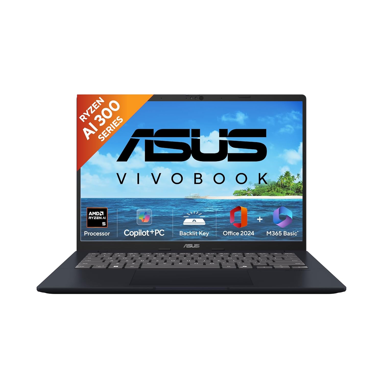 ASUS Vivobook 14, Smartchoice, AMD Ryzen AI 5 330, 16GB RAM, 512GB SSD,FHD+ 14″, Win11,Office Home 2024, M365 Basic (1Year), Quiet Blue, 1.46Kg, M1407KA-LY132WS,AMD Radeon iGPU, 50 Tops, Copilot AI PC ASUS Vivobook 14, Smartchoice, AMD Ryzen AI 5 330, 16GB RAM, 512GB SSD,FHD+ 14″, Win11,Office Home 2024, M365 Basic (1Year), Quiet Blue, 1.46Kg, M1407KA-LY132WS,AMD Radeon iGPU, 50 Tops, Copilot AI PC