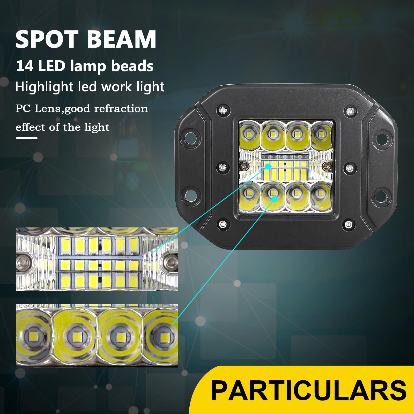 RIGIDON 2Pcs Faro da lavoro led, 5 Pollici 42W Fari di profondità, Spot Luci di Lavoro a Led 12V 24V Faretti Fendinebbia per Off Road Auto Trattore Escavatore Camion SUV ATV 4x4, 6000K Bianco