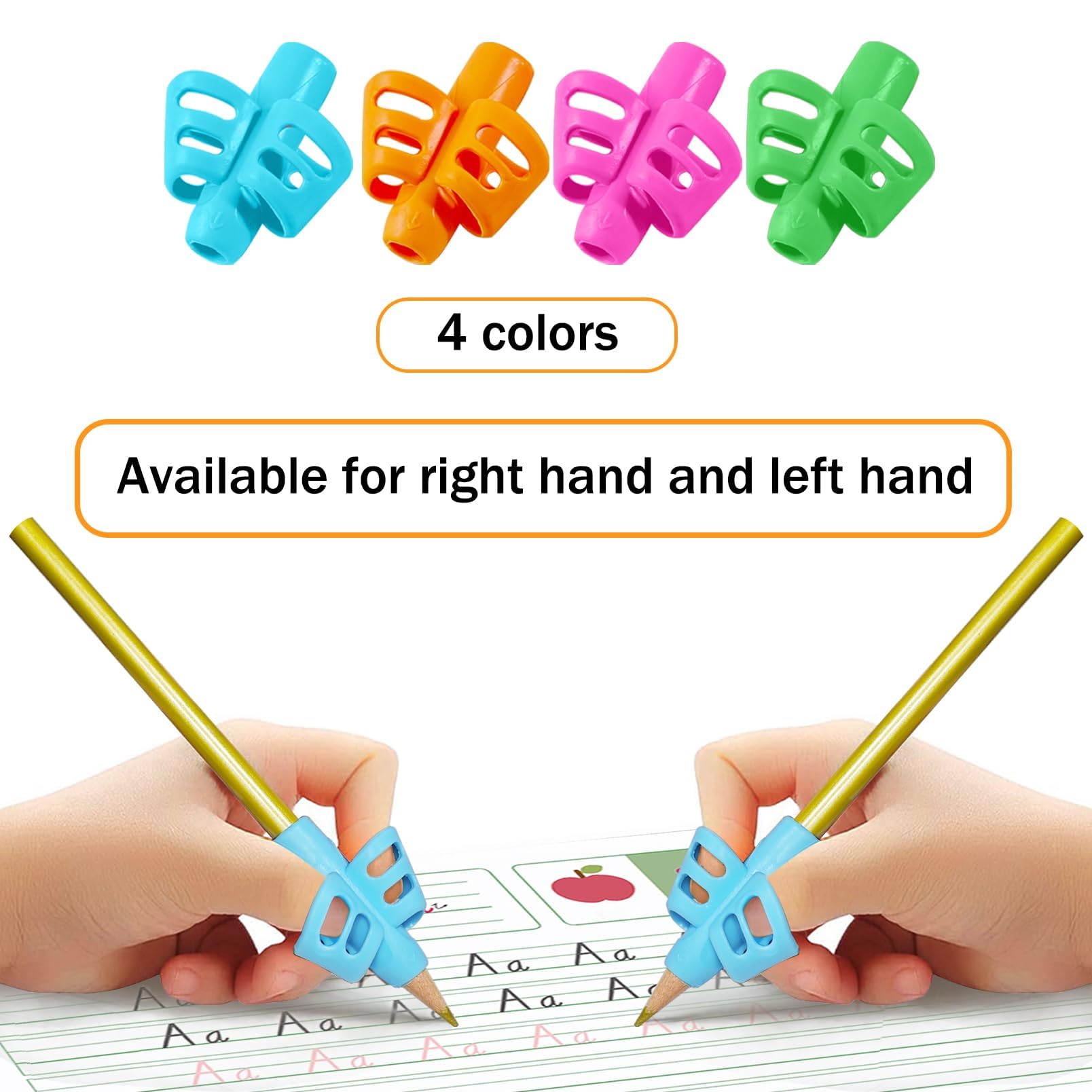 Lot De 12 Poignées Ergonomiques Pour Crayons - Silicone Et éponge - Ambidextres - Couleurs Fruits