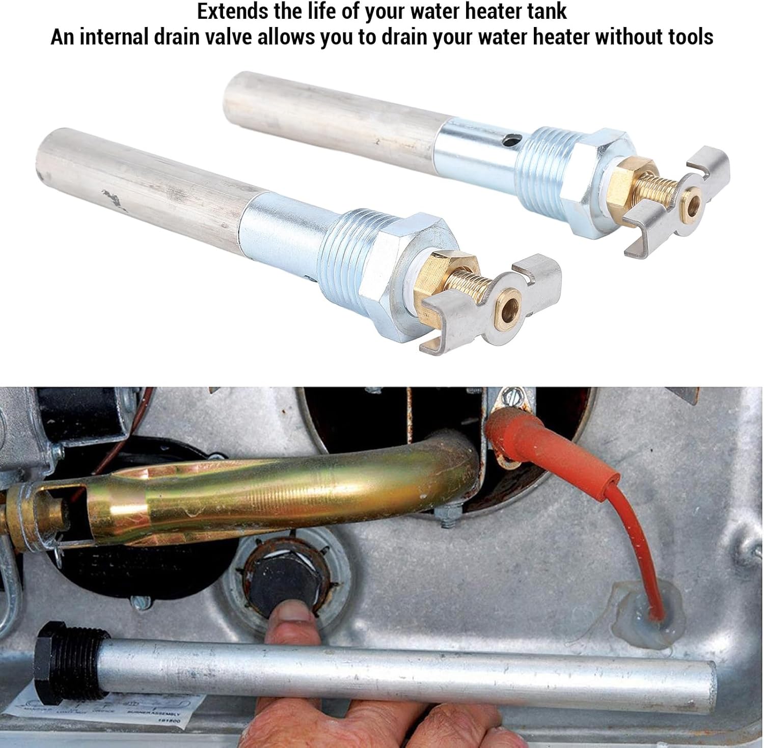 RV給湯器アノードロッド 2セット 4.5 X 1/2 NPT アルミニウム陽極ロッド 交換用 uick 排水設計 アトウッド給湯器