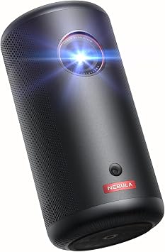 NEBULA Capsule 3 1080p Mini Projector, Smart 200 ANSI-Lumen Portable Projector with Official Google TV, Built-In Netflix, Dolby Digital, 120-Inch Picture, Built-In Battery with 2.5 Hours of Playtime
