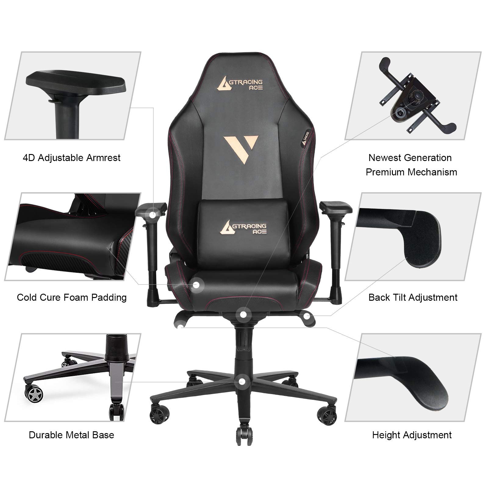 GTRACING Gaming Chair ACEM1 Series Ergonomic Office Desk Chair With
