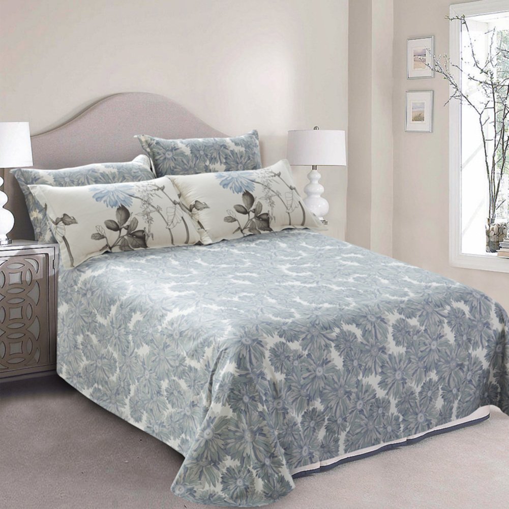 Feuilles de coton en sergé double | Drap plat 230x250cm M