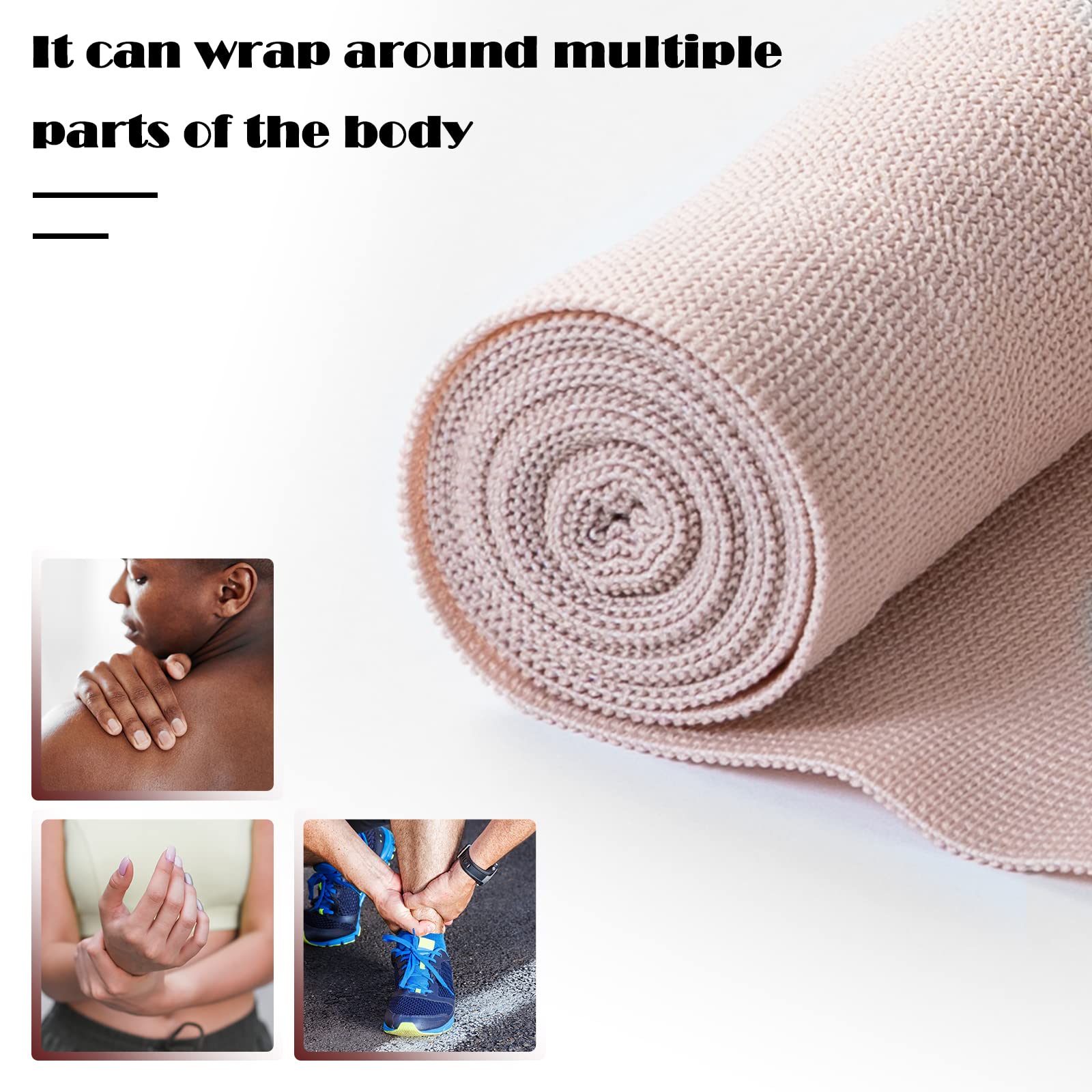 OBTANIM 6 Rolls Elastic Bandage Wrap with 12 Extra Clips, 6 Inch X 15ft Compression Bandage Stretch Tape for Medical, Athletic Sport, Wrist, Arm, Leg Sprains, Calf, Ankle & Foot — Amazon image 3