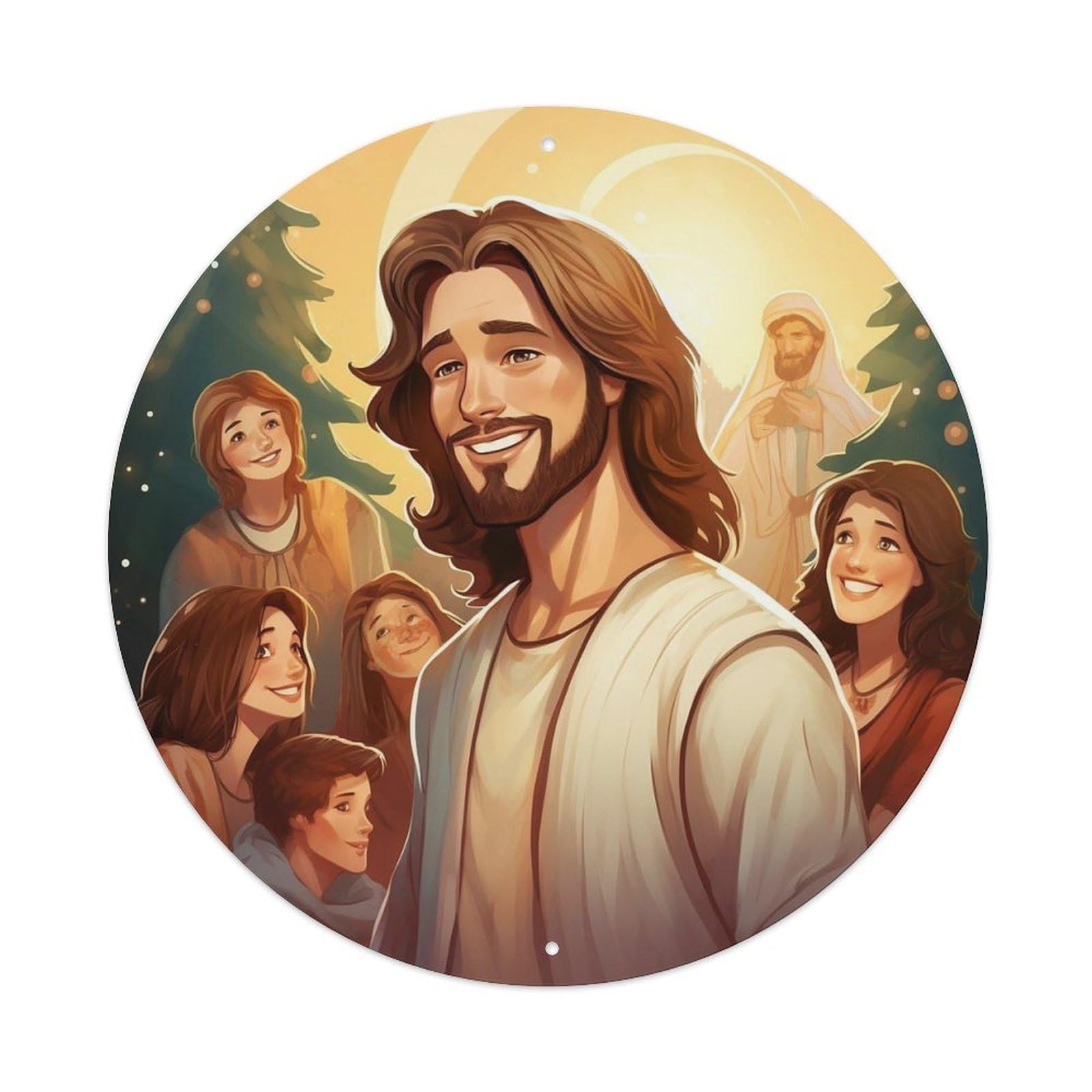 Jesus And The World Religious Metal Tin Sign