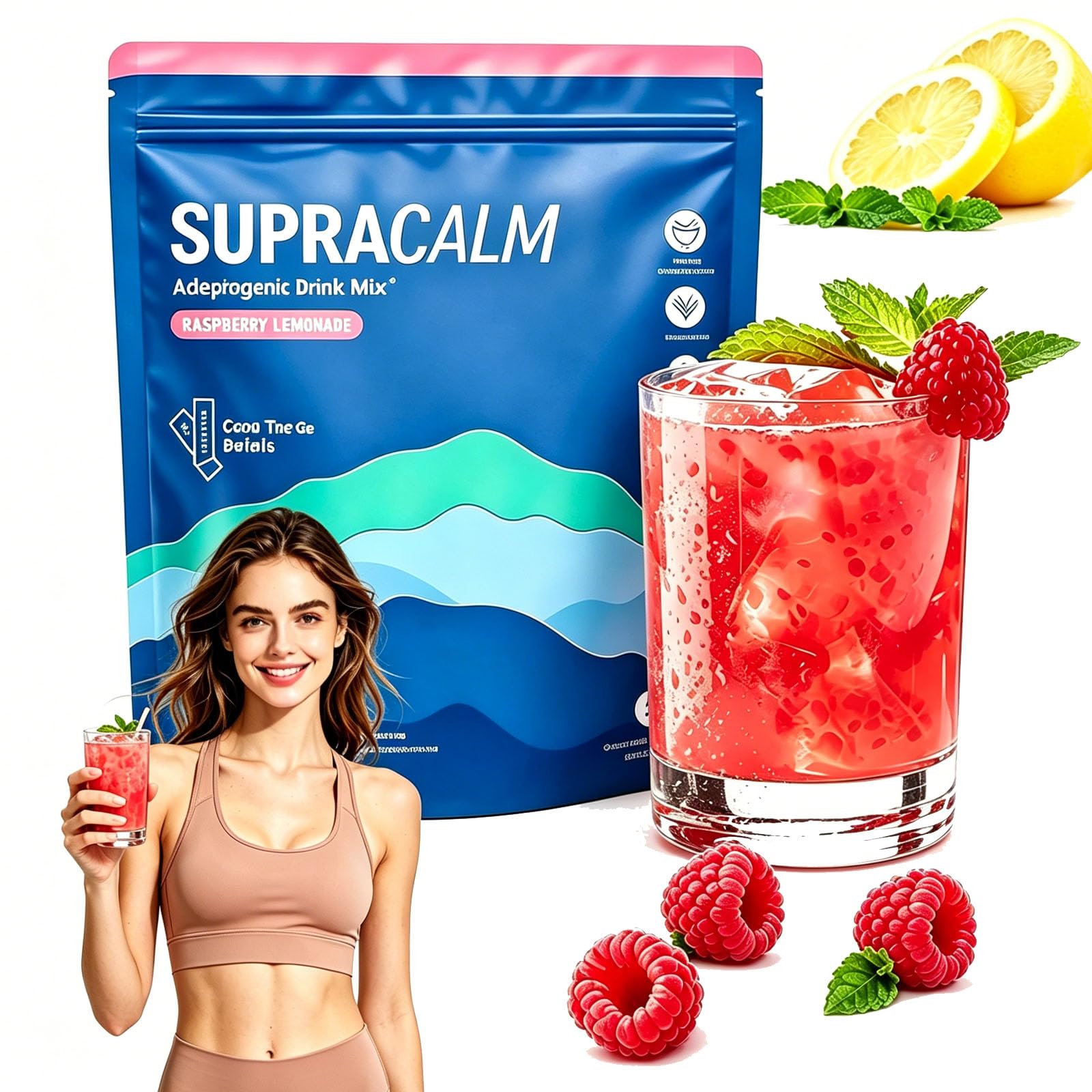 Super Cortisol Drink, 20 unidades de Polvo de Cortisol Supercalm Natural, Mezcla de Bebida Relajante Súper Calmante para Alivio de Sueño y Estrés, Relajación y Concentración y Sleep, Apto Unisex