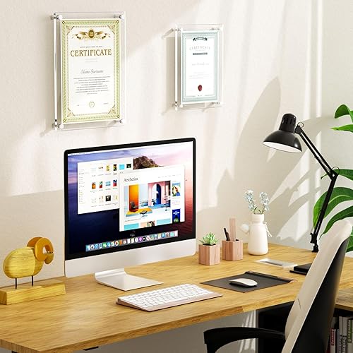 Miniatura 6 de AITEE Paquete de 2 marcos de fotos acrílicos de 11 x 14 pulgadas, marcos de fotos transparentes para pared, modernos marcos de fotos sin marco,