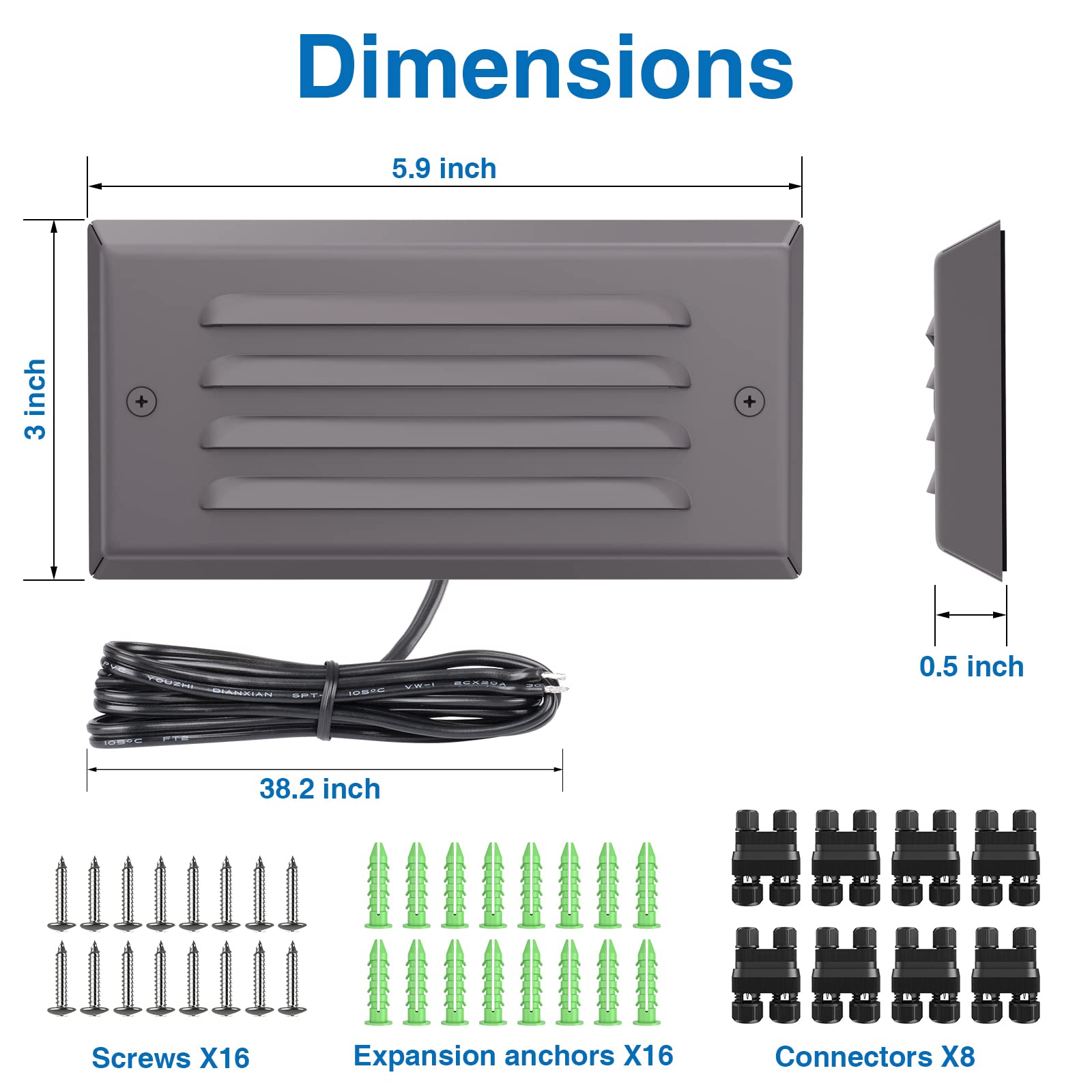 SUNVIE Low Voltage Step Lights Outdoor Stair Lights 5W LED Deck Lights