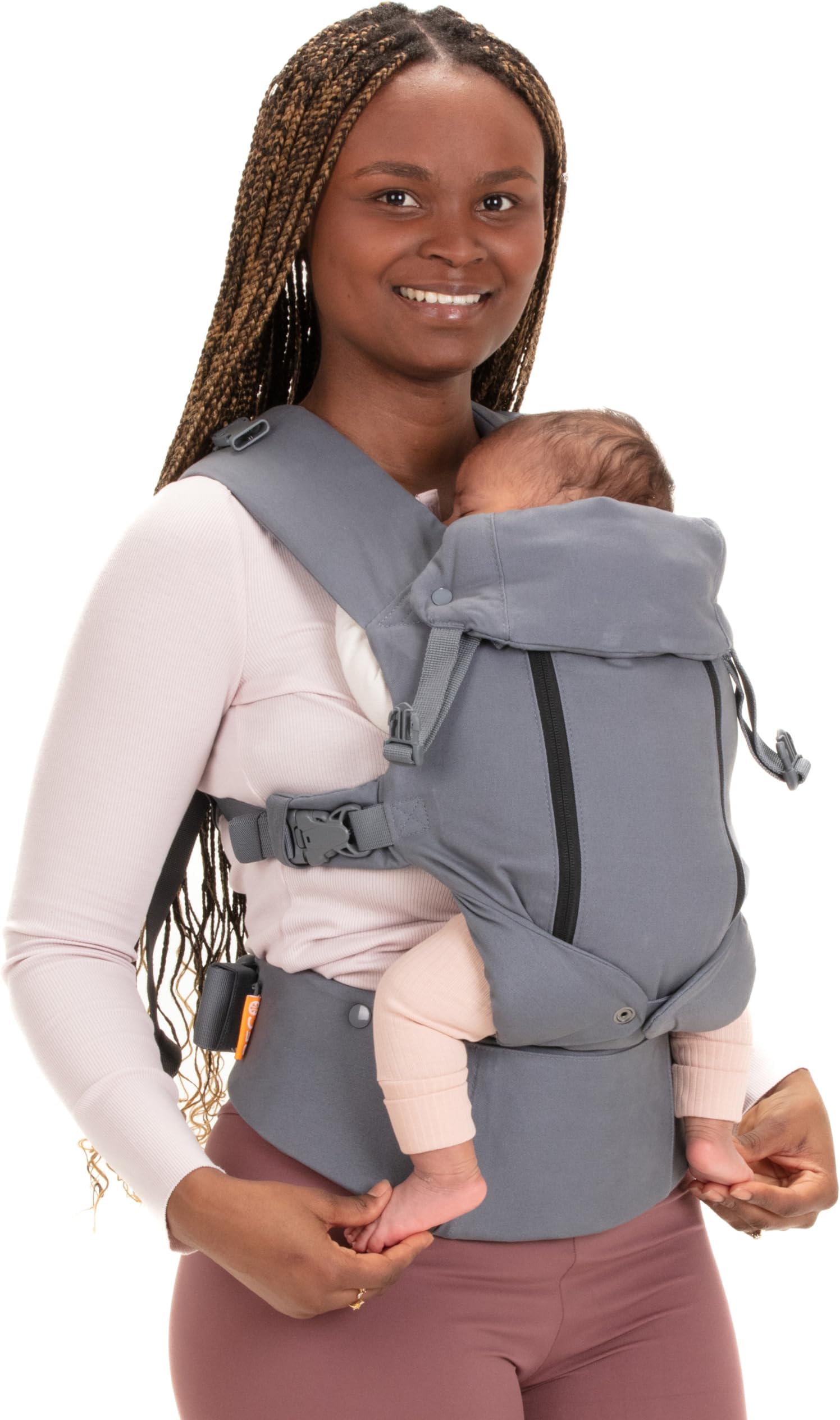 Beco 8-Carrier System for Newborn to Toddlers (3.2-45 lbs) All-in-One Hybrid Front, Hip & Cooling Mesh Backpack - Dark Grey