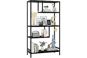 HOME BI Geometric Shelves: Modern Etagere Bookcase for Home and Office