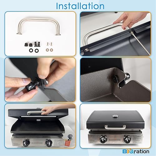 Miniatura 9 de Tapa con bisagras mejorada para plancha Blackstone 1554 1825 de 36 pulgadas, cubierta dura de la plancha tapa superior plana compatible con plancha