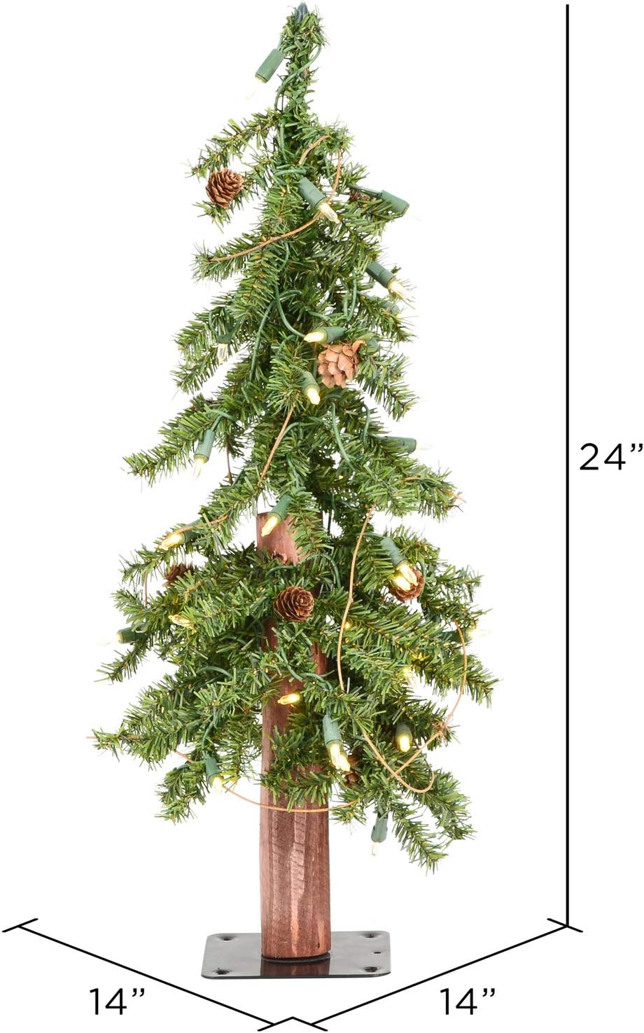 Vickerman 2' Alpine Artificial Christmas Tree, Unlit - Faux Christmas Tree - Seasonal Indoor Home Decor