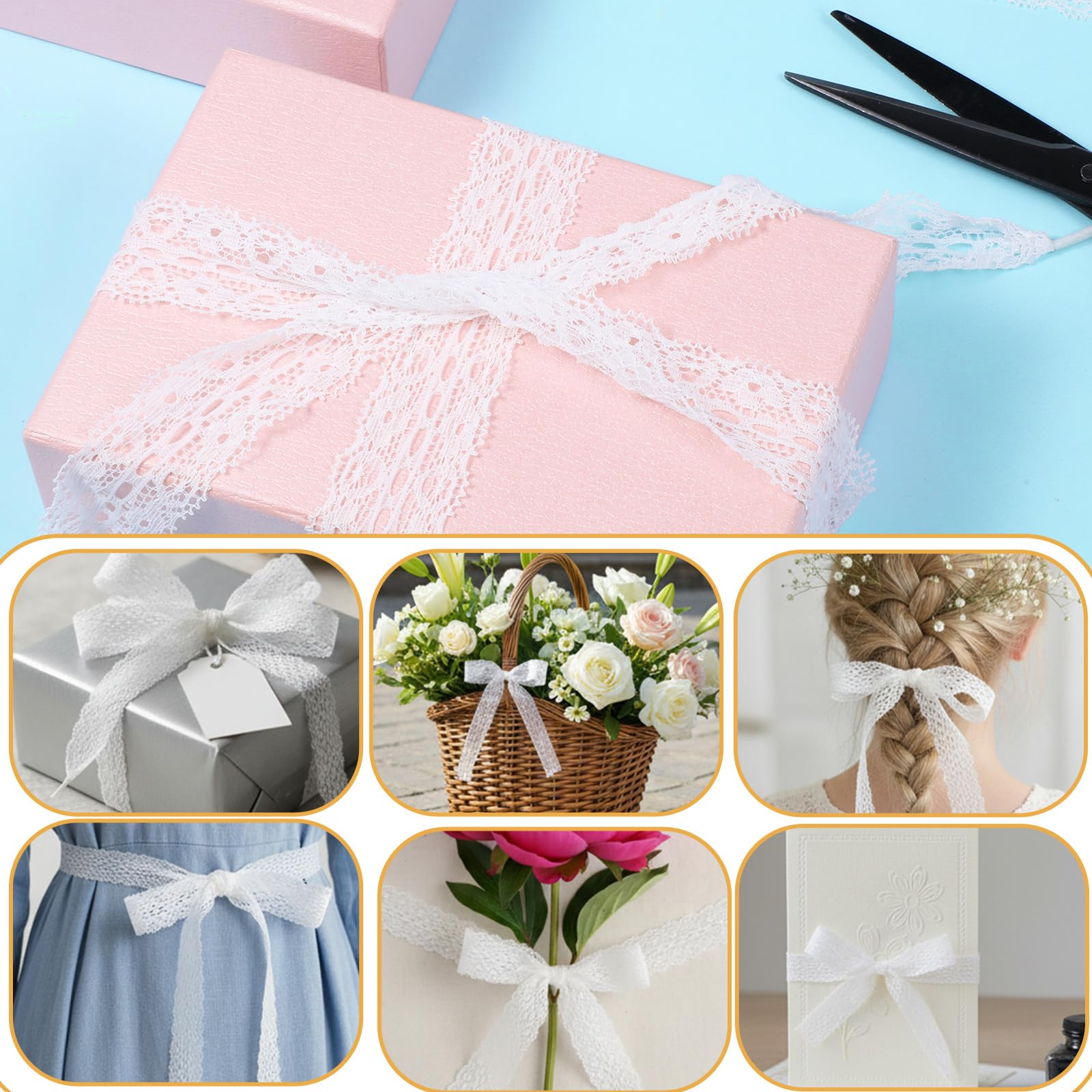 Thinp Lot de 2 paires de lacets en dentelle blanche - Largeur : 3 cm - Dentelle plate - Pour femme - Chaussures de sport - Chaussures de course - Blanc - 140 cm - 3