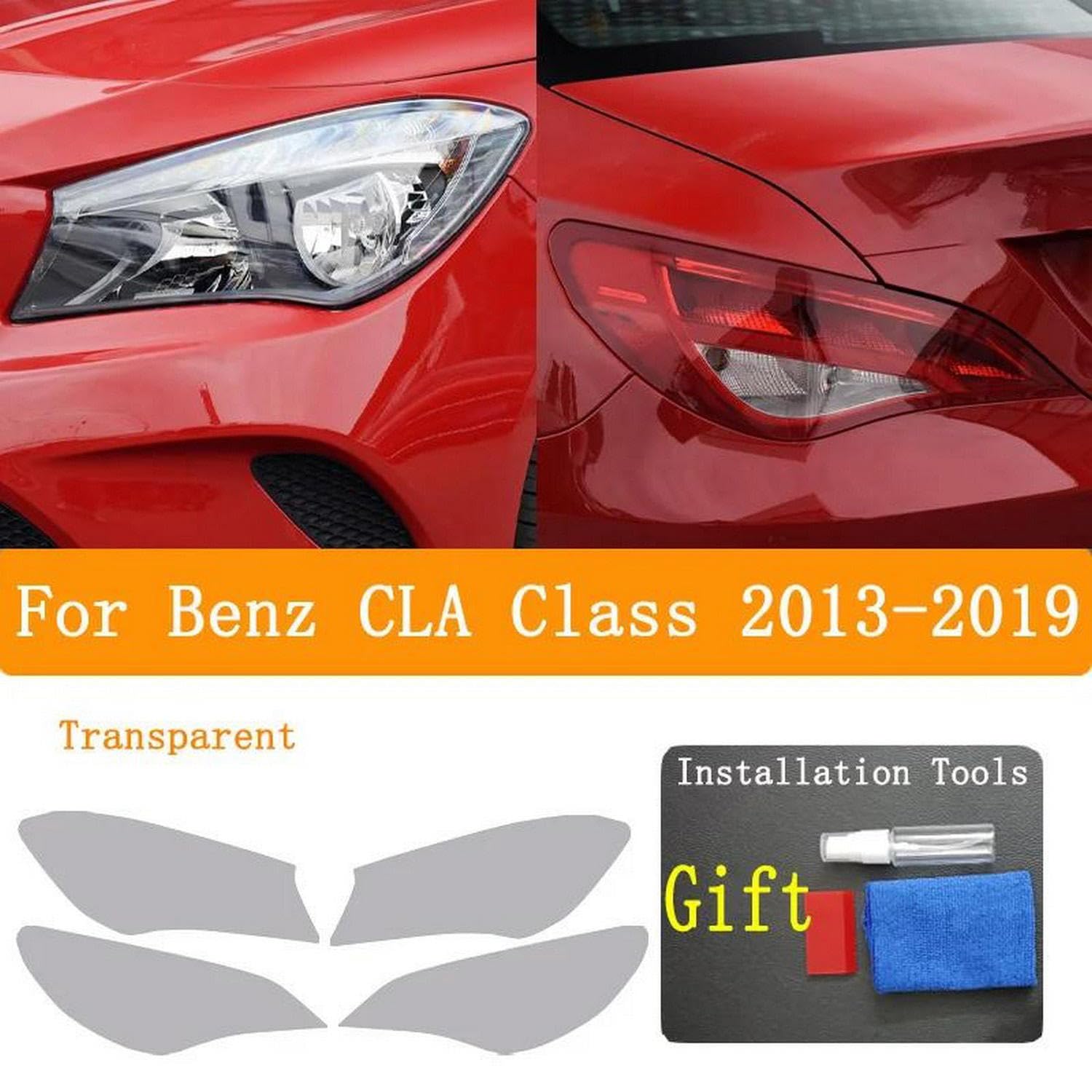Reflektor samochodowy tylne światło folia ochronna reflektor winylowa renowacja przezroczysta czarna naklejka samochodowa, do Benz klasy CLA 2013-2019