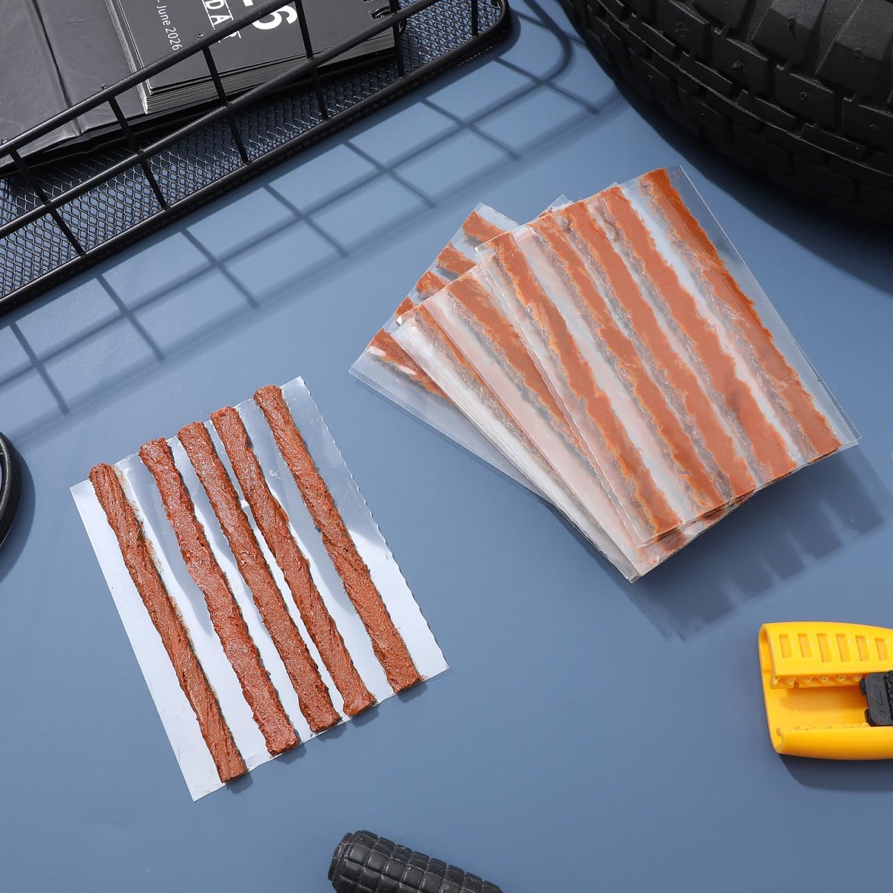 90 Pcs Heavy Duty Tire Repair Plug Kit for Tubeless Tires Seal Rubber Strings Compatible Cars Trucks Motorcycles