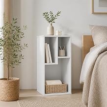 3-Cube Book Shelf with Irregular Compartments, Cube Storage Organizer Bookcase, Bookshelf, 9.4 x 11.7 x 21.3, for Bedroom, Living Room, Home Office, White