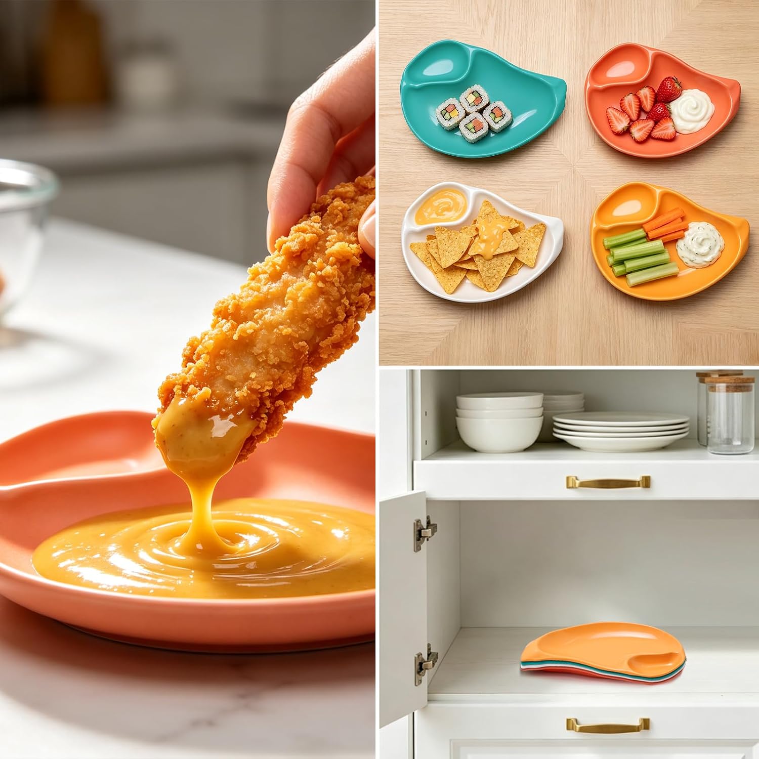 4 Pcs Veggie Platter Chips Dipping Dish Small Size Versatile Snack Platters