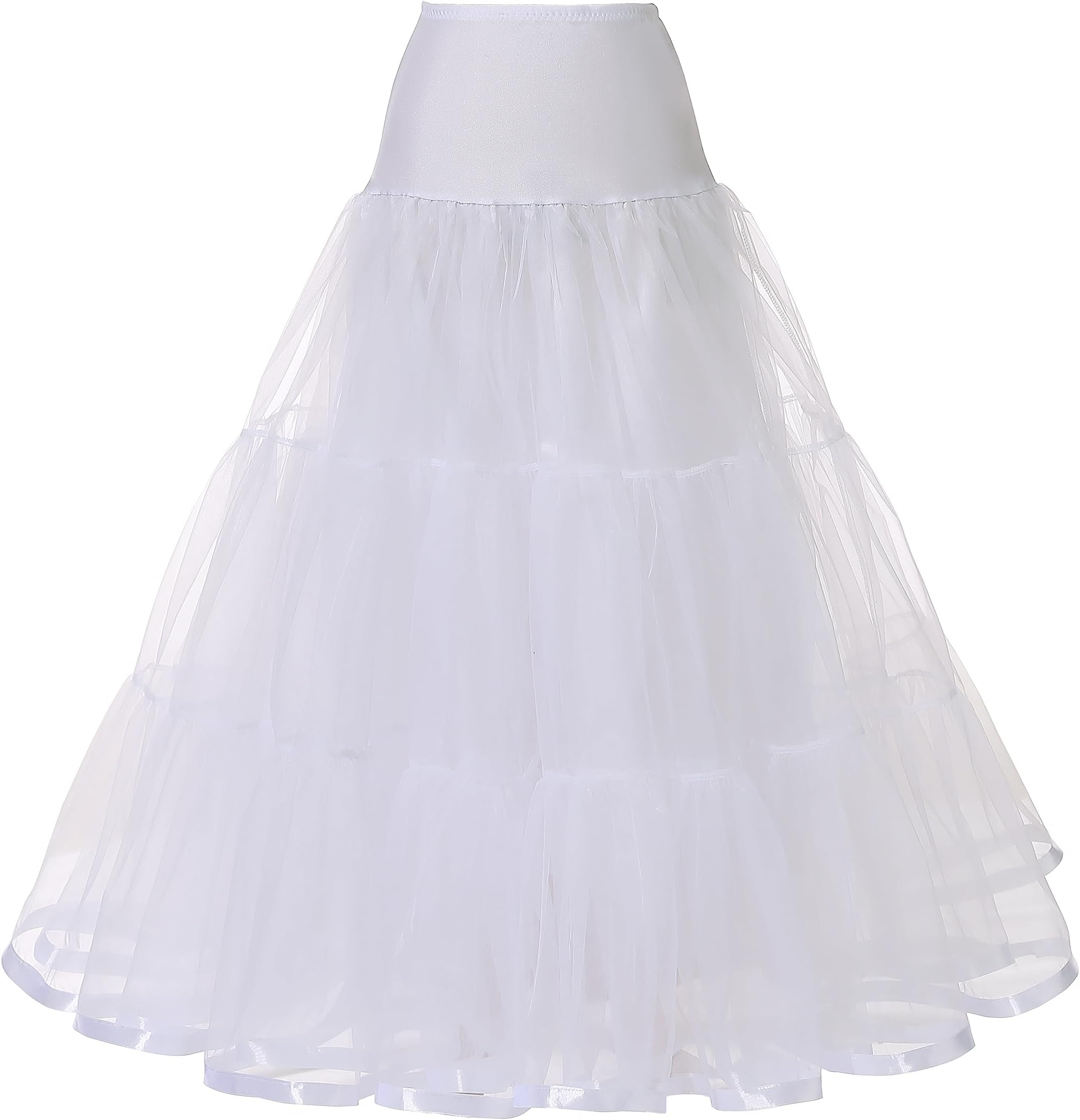 Women's Ankle Length Petticoats Long Plus Size Wedding Slips Crinoline Underskirt for Prom Evening Wedding Dress