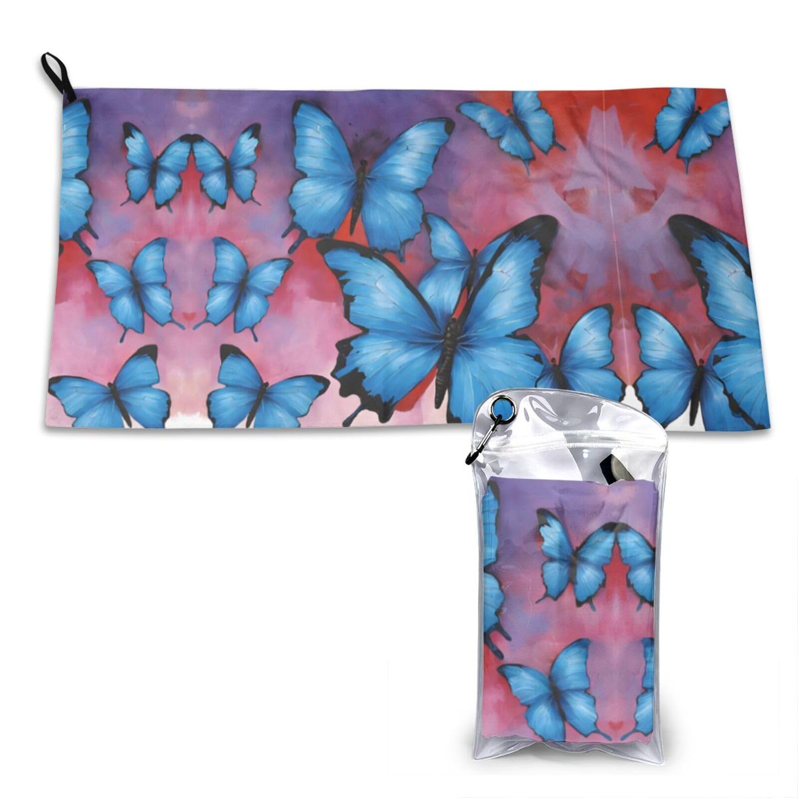 WXWJSHMGC Flower Butterfly Print Cooling Towel, Gym Towel,Cooling Towels For Neck, Soft Breathable Travel Cool Towel,Sports Towels For Gym,Camping