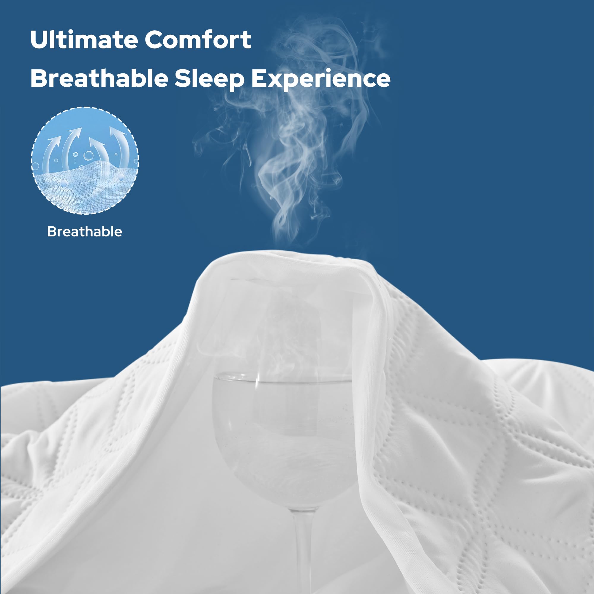BEDLORE Protector de colchón impermeable, tamaño individual XL con bolsillo profundo ajustado de hasta 6 a 18 pulgadas, funda de colchón suave y transpirable para dormitorio, dormitorio universitario