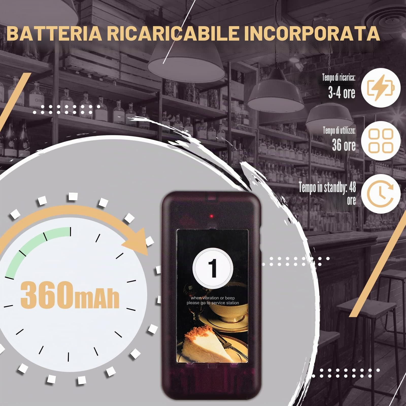 Retekess T112 Cercapersone Ristorante, 500M Pager Ristorante, 20 Cercapersone, 360 mAh 36H, Stabile e Durevole, Con Pulsante Muto, 3 Modalità di Chiamata, Cicalino per Ristorante, Pizzeria, Bar