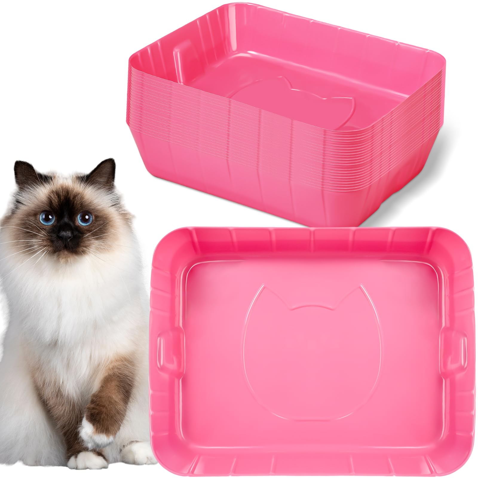 Photo 1 of Bokon Disposable Litter Boxes - 25 Count, Large, Pink