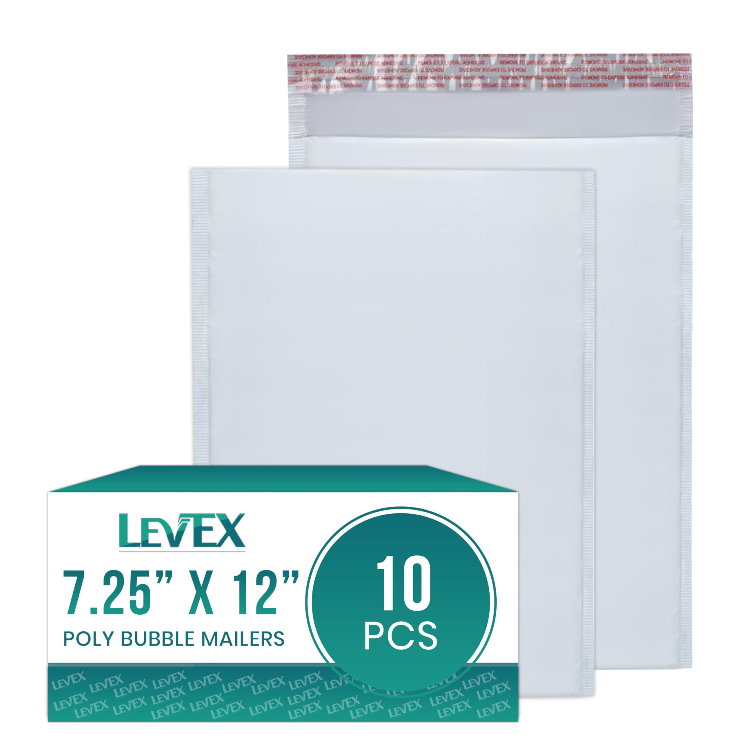 Levex - #1 7.25" x 12" [10 Pack] Poly Bubble Mailers, Padded Envelope Mailers, Packing Envelope & Mailing Bags for Shipping