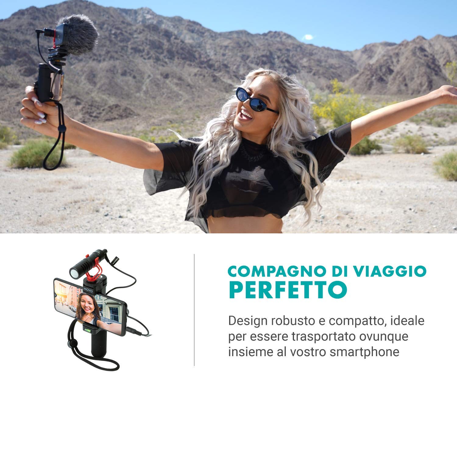 Movo VXR10 - Microfono universale a fucile per fotocamera, microfono per fotocamera DSLR, iPhone e smartphone Android, compatibile con fotocamere Canon EOS, Nikon e Sony, con supporto antiurto,