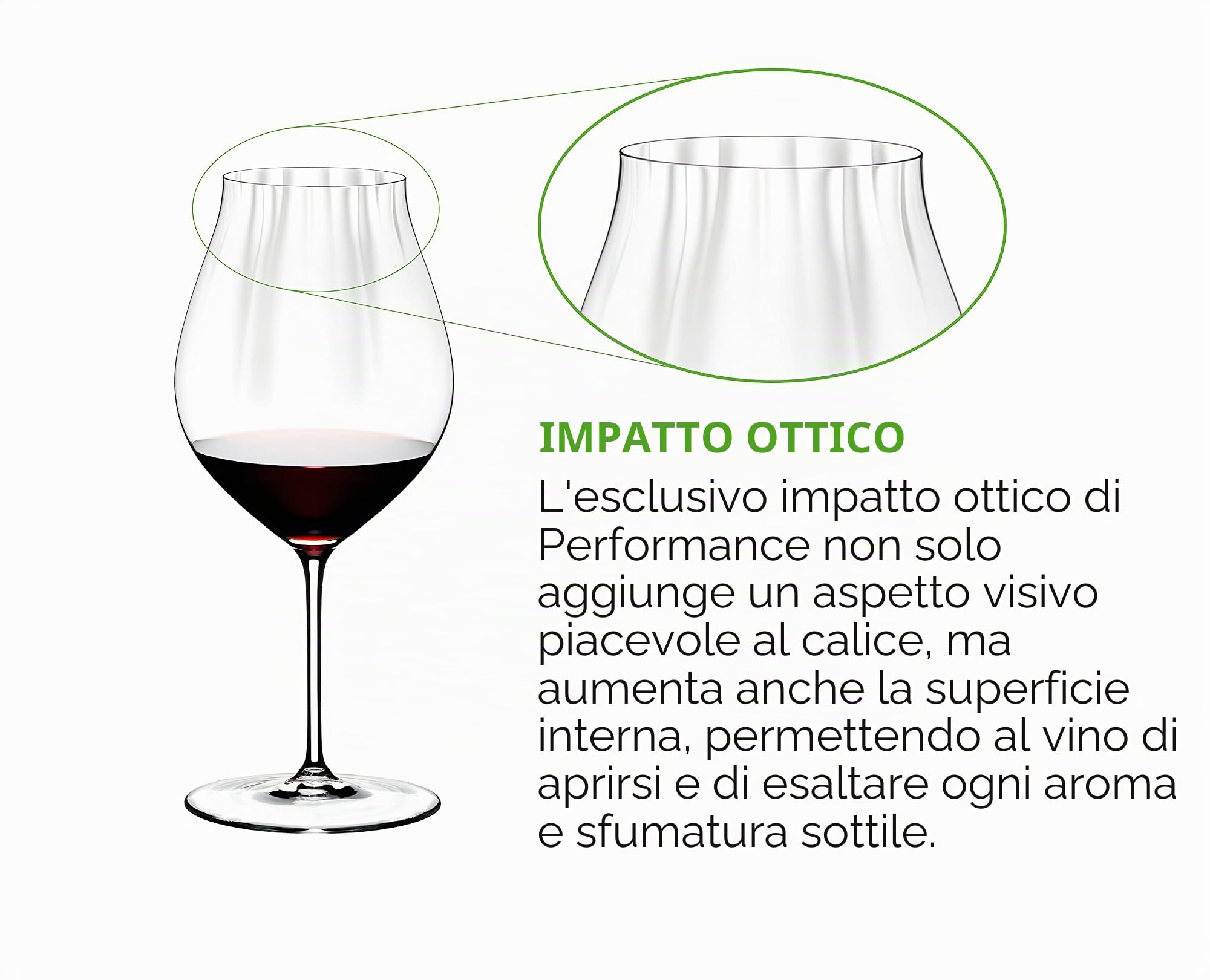 RIEDEL Performance Pinot Calice Vino 83 Cl Set 4 Pz in Vetro Cristallino, Rosso, Nero