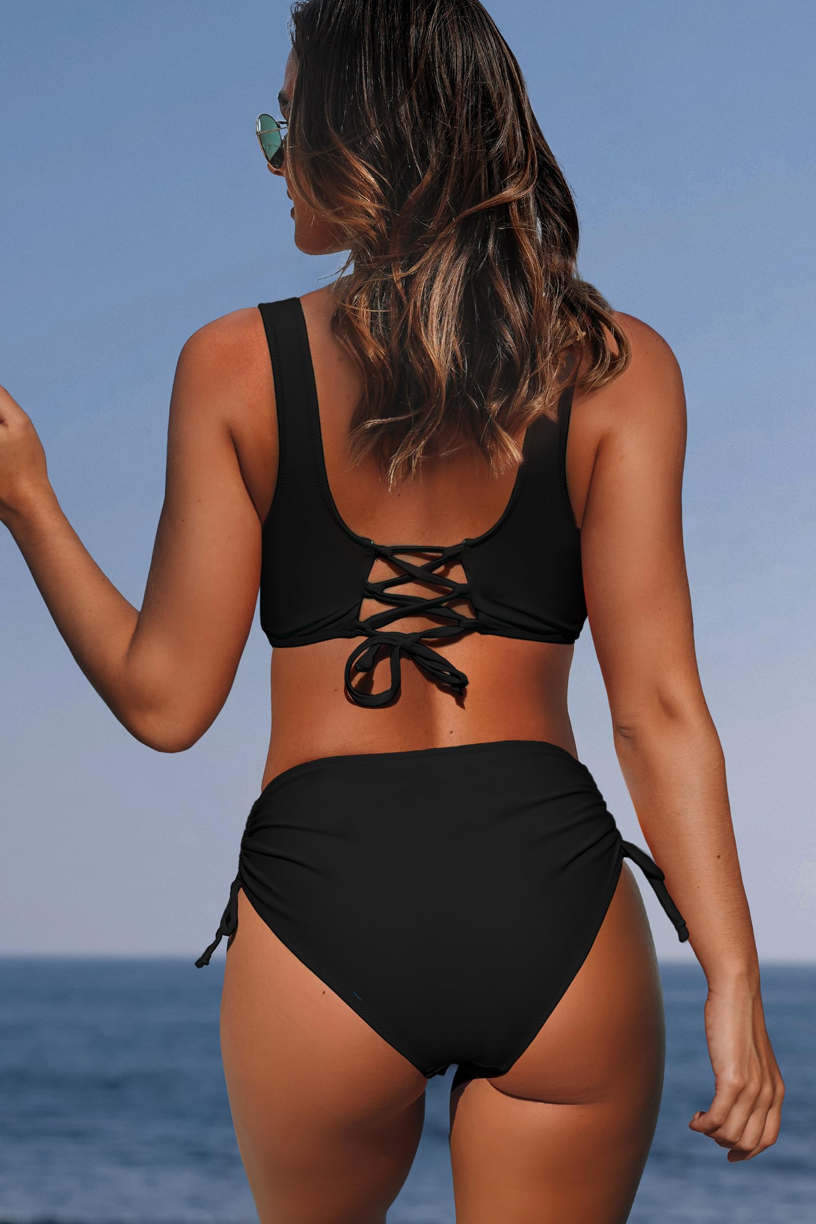 Beachsissi 纯色 Ensemble de Bikini Femme