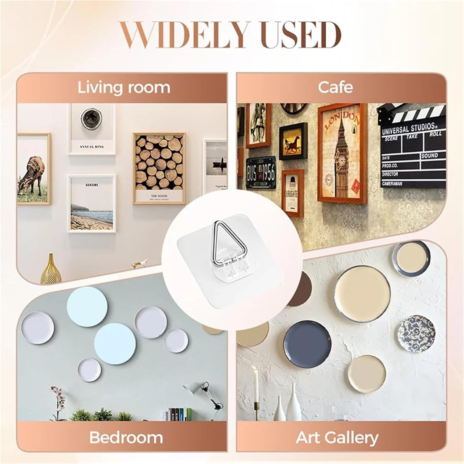 Plate Hangers 20Pcs Invisible Adhesive Plate Hangers for The Wall Picture Hanging Key Hooks Photo Frames Paintings