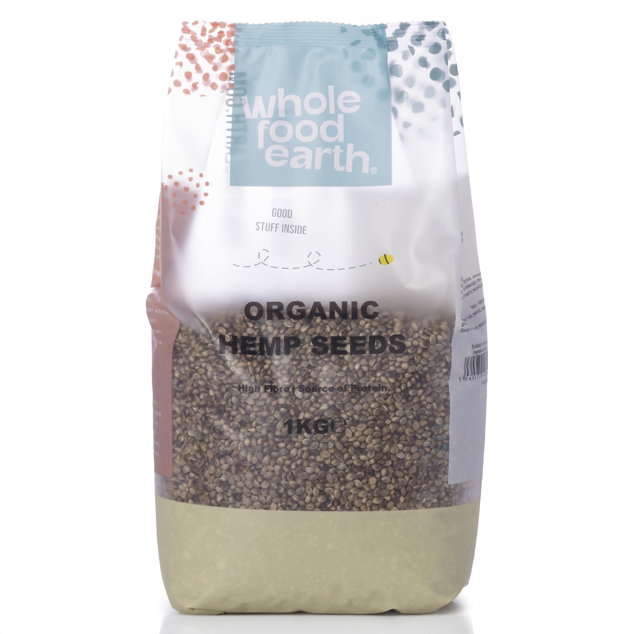 Whole Food Earth® - Organic Hemp Seed 1 kg GMO Free, Source of Protein