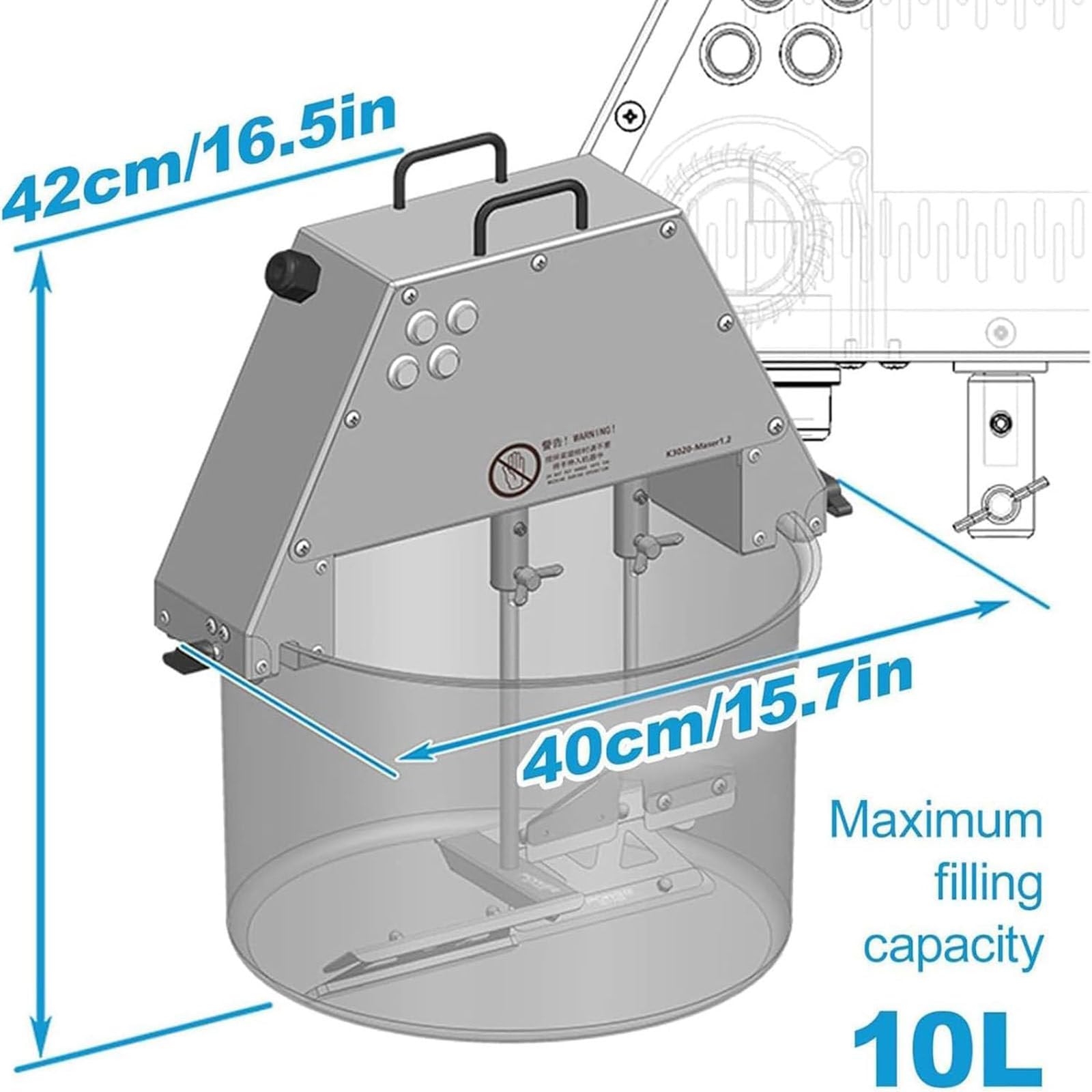 Pentola di Cottura Automatica da 10L con Doppia Paletta di Mescolatura | Acciaio Inox Elettrico Food Mixer, Velocità di Mescolatura Regolabile per Fare Marmellata/Salsa/Ripieno