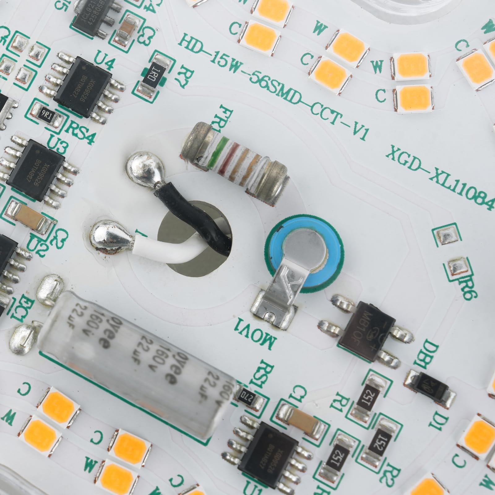 Kit de actualización de luz LED de ventilador de techo de 3.23 pulgadas, placa de repuesto de luz de techo PCB 15 W 1800 LM regulable 3000 K 120 V ETL CRI90 (1 paquete blanco cálido 3000K) 4