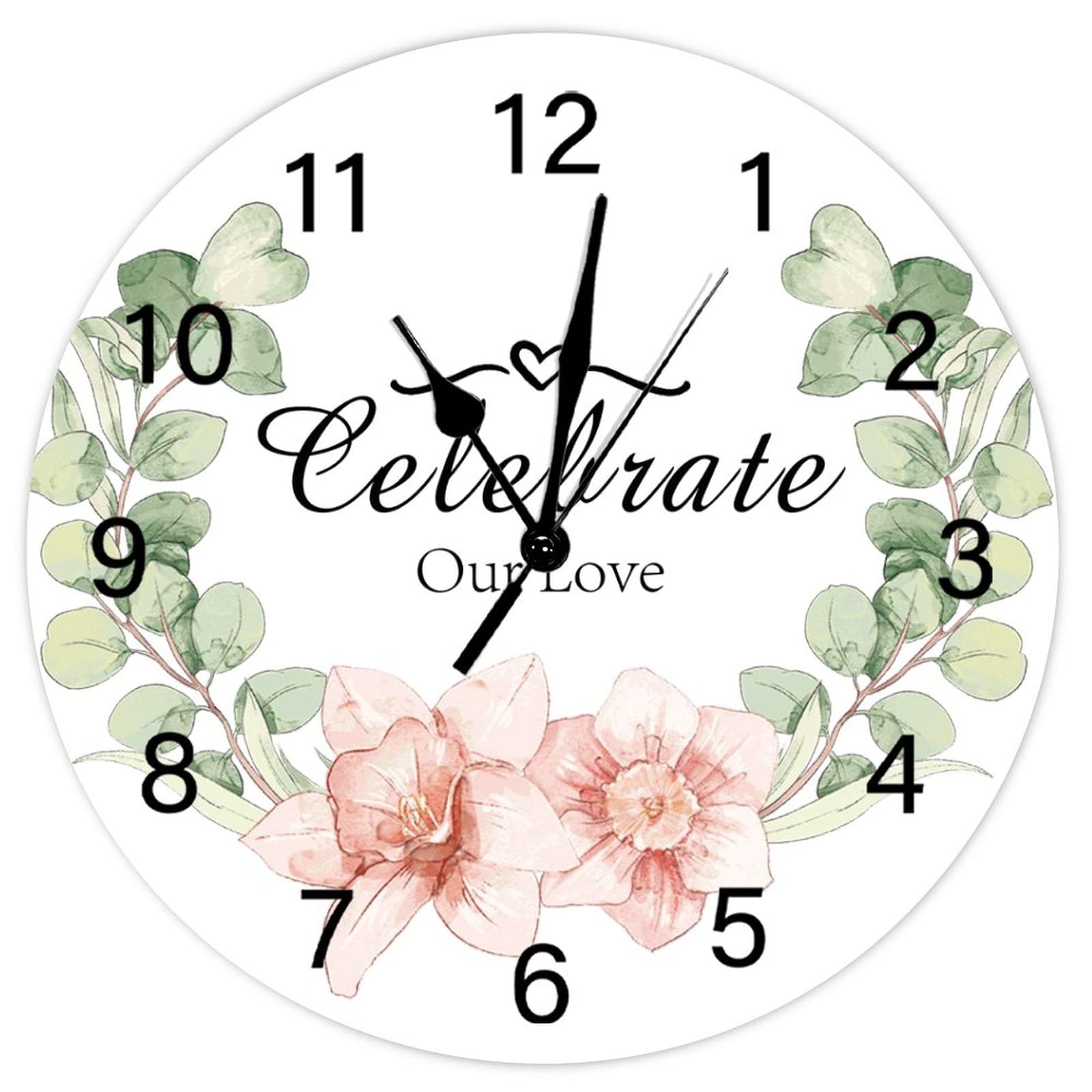 Horloge murale rustique vintage cuisine montre silencieuse sans tic-tac 38cm