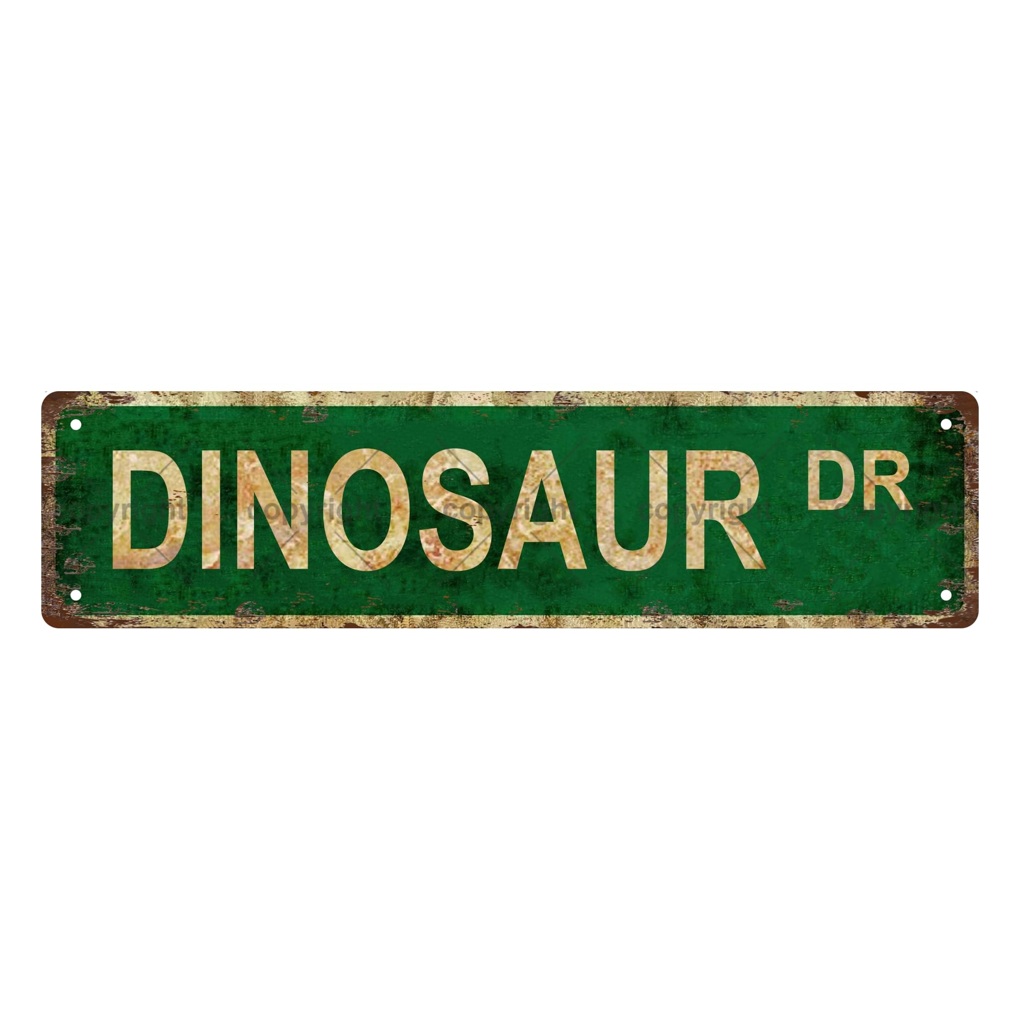 Dinosaur Dr Animal Metal Tin Street Sign Bar Cafe Garage Cave Home Room Wall Bathroom Farmhouse Garden Porch Patio Decor,4x16 Inch