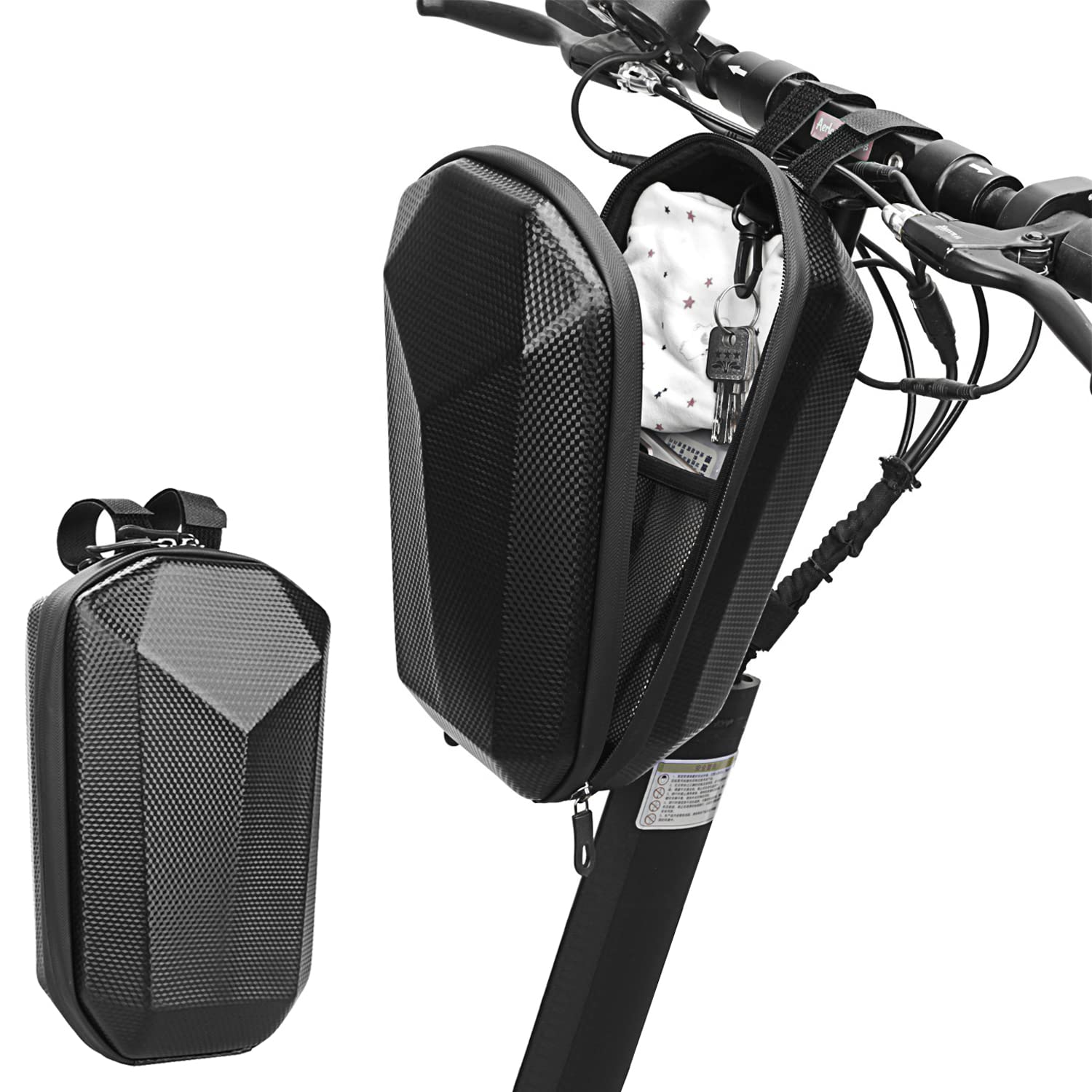 Sac de Trottinette Électrique, Sac de Rangement pour Scooter Étanche Sacoche Guidon, Grande Capacité Coque EVA Sac de Transport de Universel pour Xiaomi M365 Segway Ninebot ES1/ES2/ES3/ES4