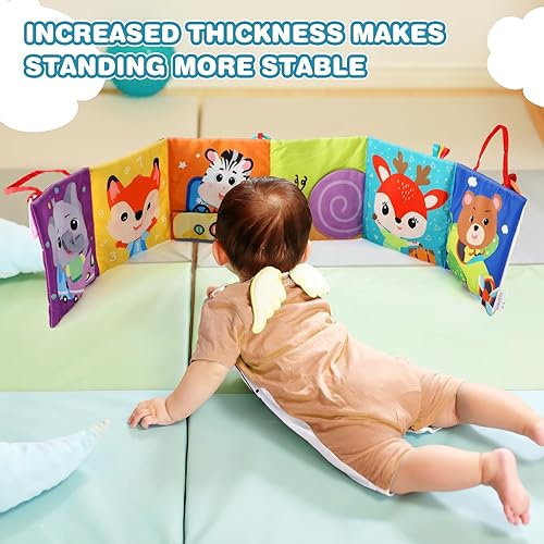 Miniatura 3 de Lolyer Libros musicales para bebés de 0 a 6 meses, libro suave de alto contraste para el tiempo boca abajo, bebé recién nacido con sonidos