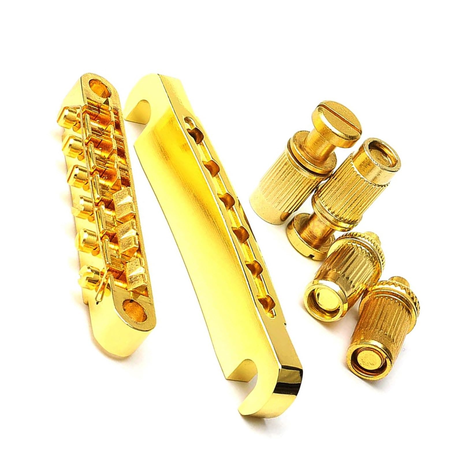 Adatto Per Il Supporto Per Corde Per Chitarra Elettrica Con Dado Superiore E Inferiore Per Cordiera A Ponte Chitarra Bridge(Gold)